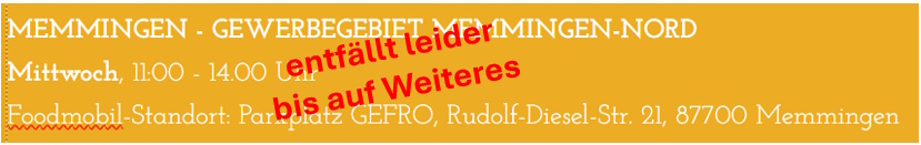 Mittwochs bei GEFRO entfällt leider bis auf Weiteres